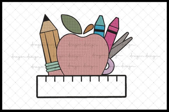 Apple Back to School Embroidery