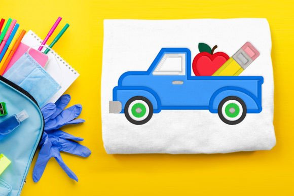 Back to School Vintage Truck Applique
