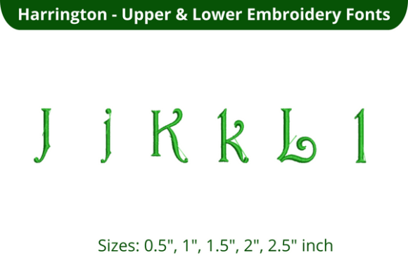 Harrington Font JKL for Holiday Embroidery