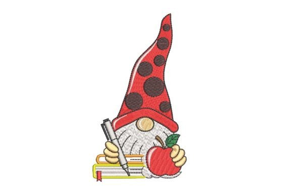 Teacher Gnome Embroidery Design